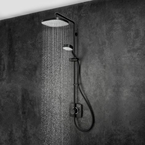 Mira Opero Bathroom Thermostatic Mixer Shower Black Twin Adjustable Head Modern (1/5)