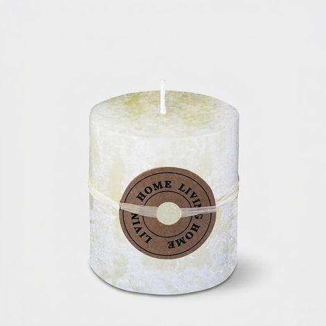 Vela aromática de vainilla cilíndrica 7 cm - Blanco roto