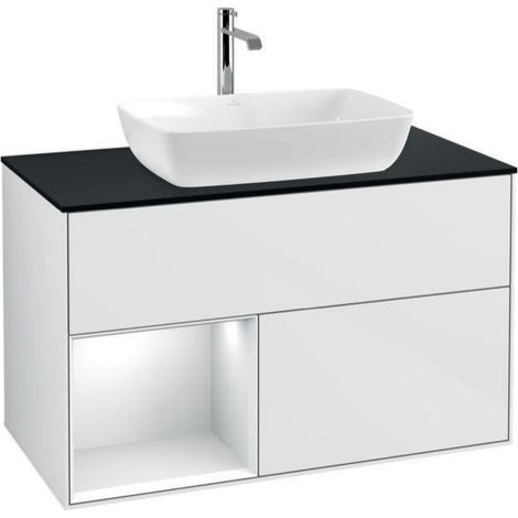 V&B Waschtischunterschrank FINION 1000x603x501mm Regal glos. wh glos. wh (1/4)
