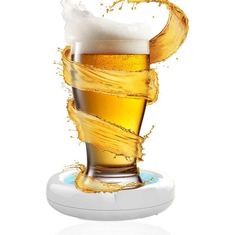 Schiumatoio a ultrasuoni per birra, 3,7 V 110 kHz, con batteria al litio integrata da 1800 mAh e supporto in silicone, ideale per riunioni di famiglia, incontri di lavoro, bar, ecc.