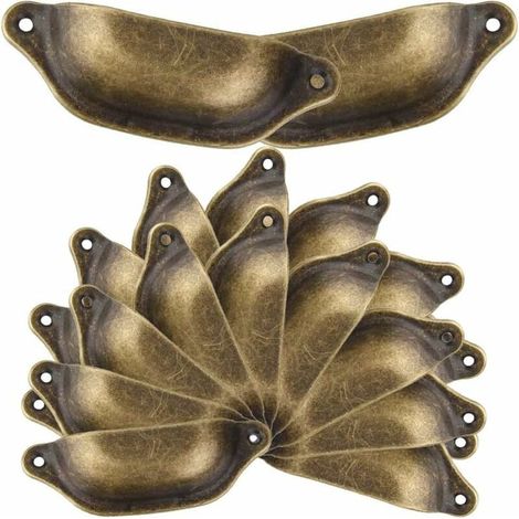 Poignée de Coquille Vintage Incurvé Bouton de Porte de Placard RetroPoignée de Meubles 20 Fer (1/5)