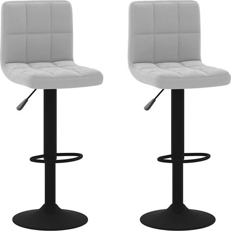 vidaXL Bar Stools 2 pcs Light Grey Velvet