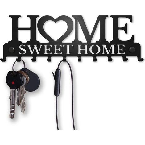 Porte Clef Mural Design, Home Sweet Home Porte Clé Mural, Boite A Clef Decorative, Accroche Clef Mural Original, Range Clef Mural, en Métal, Décoration de Maison, Cuisine, Entrée, Bureau