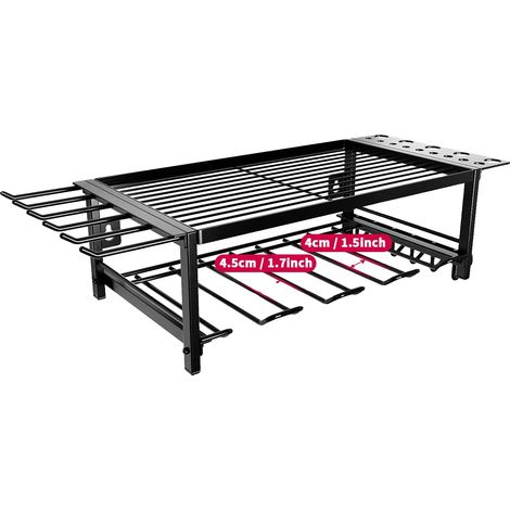 Organizador de herramientas, de metal resistente, para montaje en pared, 2 niveles. (1/2)