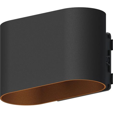 [GEBRAUCHT] B-Ware Außenleuchte Außenlampe Calex Wandlampe Up Down Led Schwarz Gold Aluminium