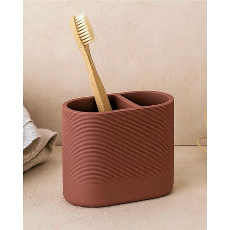 Exagonshop Porta spazzolini in poliresina terracotta Marika