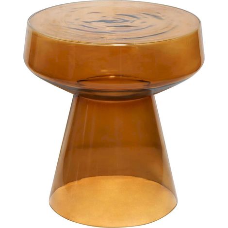 Table d'appoint élégante en verre - Ambre transparent