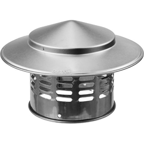Schornsteinkappe, Kanalschutz aus Edelstahl, Regen- und Schneeschutzhaube, Lüftungshut, auch vogel- und mäusesicher (110 mm)