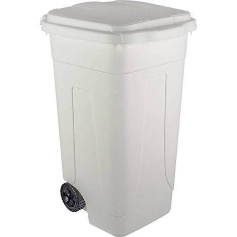 PATTUMIERA LT.80 CON RUOTE BIANCA