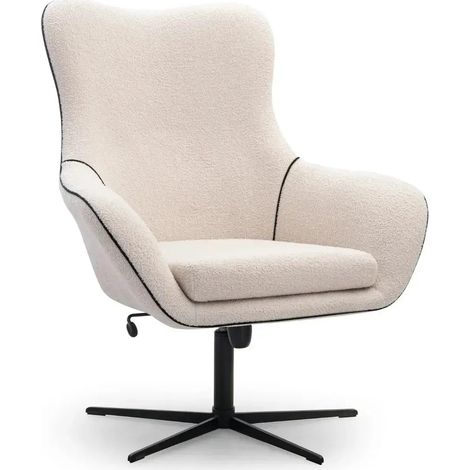 ZOE - Fauteuil en tissu chiné - Beige