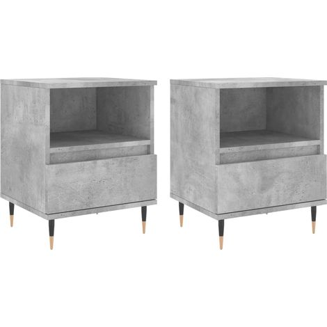 Juego de 2 mesitas de noche con cajón y compartimento abierto 40 x 35 x 50 cm madera contrachapada gris DEC035375