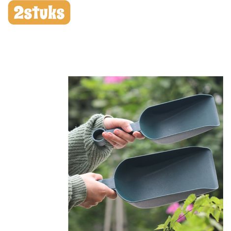Lot de 2 truelles de jardin robustes en plastique pour fleurs semis et repiquage grande et petite taille vert foncé (1/5)