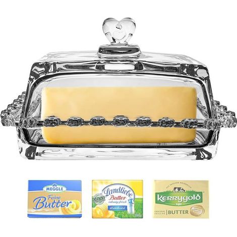 Beurrier Verre Couvercle, Boîte Beurre Rectangulaire Sans BPA, Matériau Durable Cuisine (1/5)