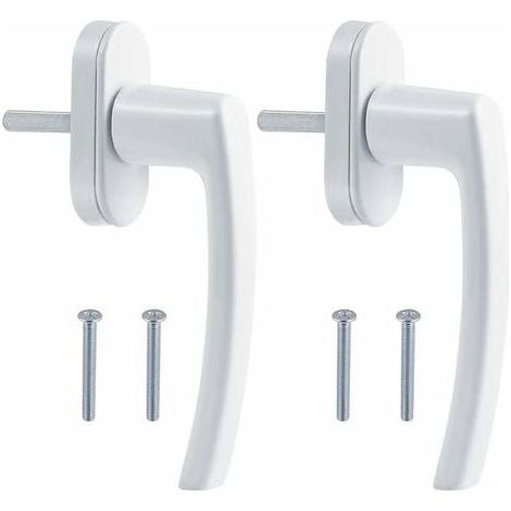 Aluminum alloy window handle, concealed screw, metal rod, metal cover, solid aluminum handle, mirror paint, white color (1/5)