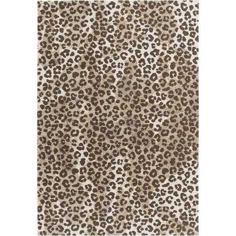 BOBOCHIC - Tapis poils courts LEONE motif léopard 200x290 Beige (1/5)