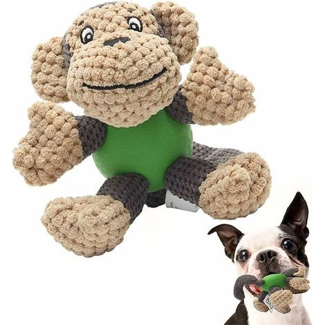 Jouet couineur pour chiots avec corps en caoutchouc pour petits chiens, pour rendre votre chien heureux (singe) (1/5)