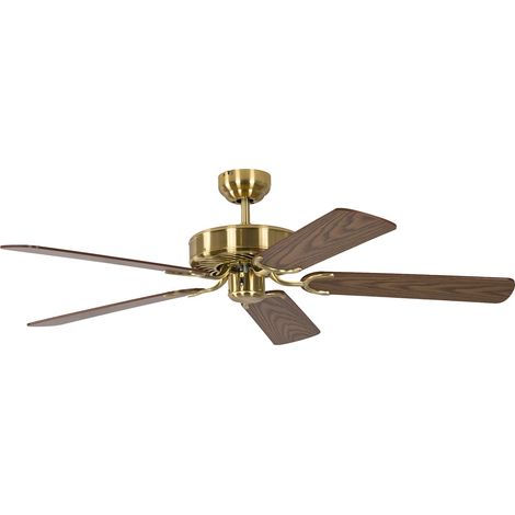 Pepeo Gmbh Ventilatore da Soffitto Potkuri, Ottone Satinato / Quercia, 132 Cm (1/2)
