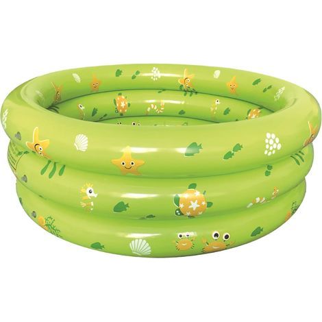 Piscine gonflable pour enfants 90 x 30 cm avec fond à bulles, idéale pour les tout-petits, le jardin, l'été, les sorties en famille et les voyages nautiques. (1/5)