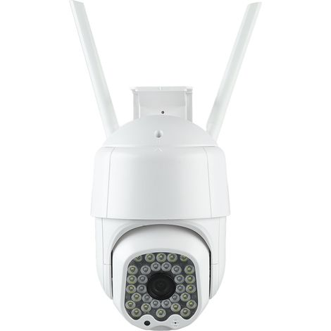 Caméra de sécurité extérieure HD avec vision nocturne, détection de mouvement, alarme, étanche IP66, 100-240 V, audio bidirectionnel, 5 MP (1/5)