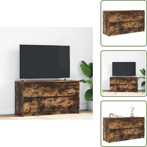 Mobile TV con piano d'appoggio - vidaXL Mobile TV Rovere Fumo 100x35x54 cm in Legno Multistrato - TV in legno multistrato