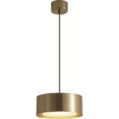Cilindro P Gold - lampada a sospensione moderna a LED in metallo ottone dorato