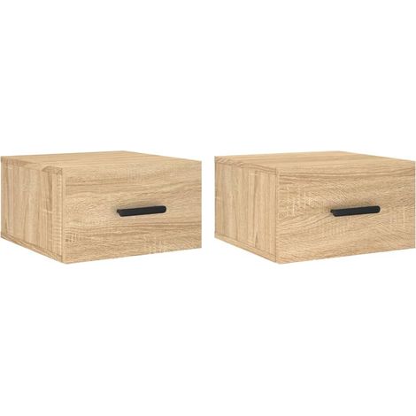 Maison Exclusive - Wand-Nachttische 2 Stk. Sonoma-Eiche 35x35x20