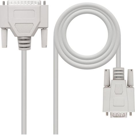 Cable Serie NULL Modem Nanocable 10.14.0802/ DB9 Hembra - DB25 Macho/ 1.8m/ Beige (1/3)
