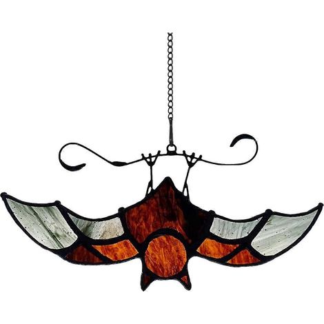 Décoration murale suspendue en acrylique représentant une chauve-souris inversée, idéale pour le salon. (1/4)