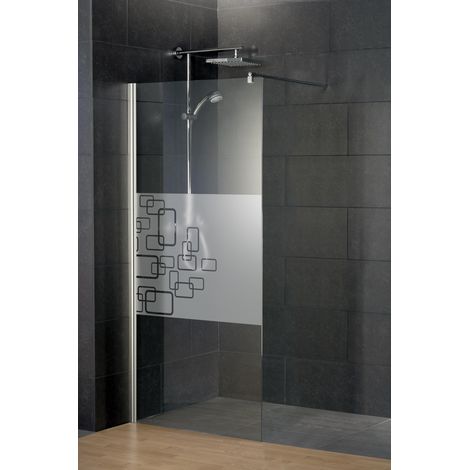 Schulte – Paroi de douche walk in 90 x 190 cm – Verre de sécurité anticalcaire 5 mm – Décor Softcube – Profilé chromé – Installation facile PMR