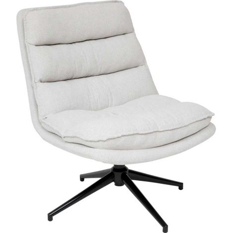 Fauteuil Pivotant "Harper" 87cm Beige Lin (1/4)