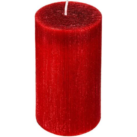 Candela cilindrica glitterata 7x12cm rosso - Atmosphera créateur d'intérieur (1/4)