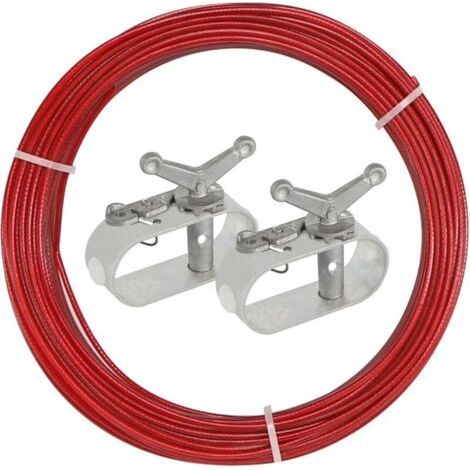 Pair Tendeur de couverture de piscine, longueur 2 mm 30 m, avec 2 cordes Tendeur de couverture de piscine, câble de tension, pour fixer les couvertures de piscine hors sol en hiver