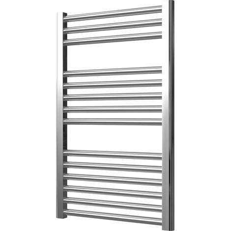 Extra High Heat Output Chrome Central Heating Towel Rail 500 x 800mm Flat Bathroom Radiator Heater (1/3)