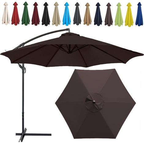 Auvent De Remplacement pour Parasol , Toile De Parasol Déporté Remplacement Pour Cour, Jardin, Plage, Protection UV,8ribs-270cm,Bleu Royal