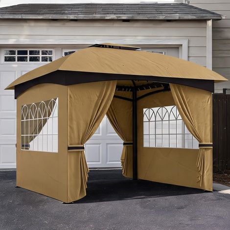 Tonnelle de jardin bej 335 x 335 x 285 cm (1/5)