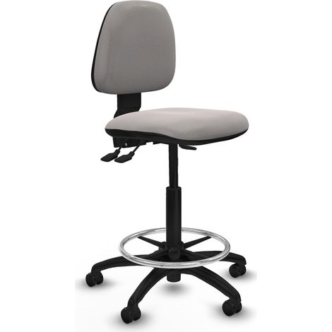 Taburete oficina piqueras y crespo blanco similpiel ajustable (1/2)