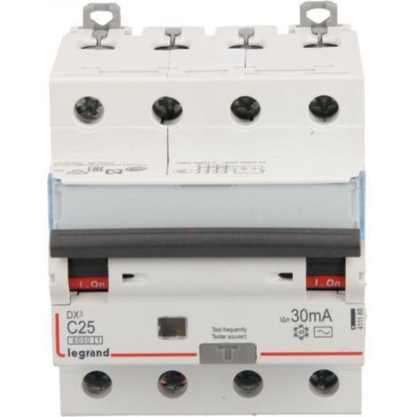 Fehlerstromschutzschalter 4P 25A C 0,03A Typ AC P314 DX3 411188