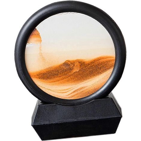 Tableau artistique représentant des sables mouvants, ornement de table, paysage artistique 3D en forme de sablier, décor de bureau-Yellow (1/5)