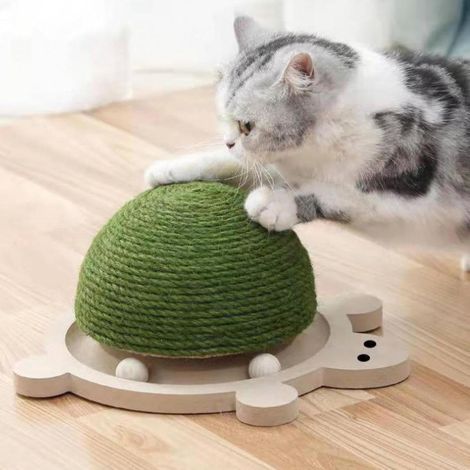 Griffoir pour chat en forme de tortue, 40 x 33 x 20 cm, griffoir en carton pour jouer, griffer et se détendre (1/5)