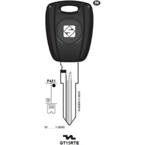 SILCA GT15RTE CHIAVE TRANSPONDER VUOTA OTTONE Q.TA 2