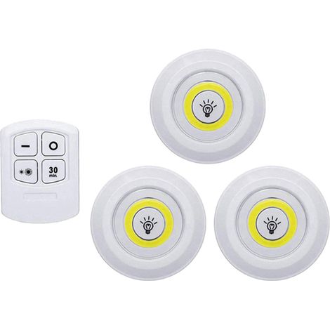 Set aus 3 kabellosen Touch-LED-Lampen mit Fernbedienung und einstellbarer Helligkeit für Küche, Wohnzimmer, Schränke und Regale.