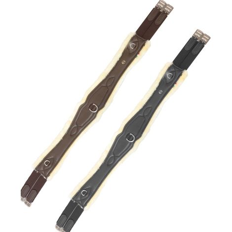 125 cm, NERO: Sottopancia inglese modello EcoLogic Duren Fur in similpelle con rivestimento in eco-pelliccia (1/5)