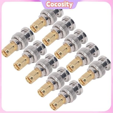 Cocosity Connecteur SMA mâle vers BNC mâle 10pcs SMA Mâle sur les Bouchons Masculins BNC de Kit de Conversion à moto automobile (1/5)