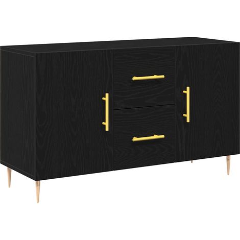 Buffet,Bahut,Meuble de Rangement Chêne noir 100 x 36 x 60 cm Bois d'ingénierie CFW13182 (1/5)