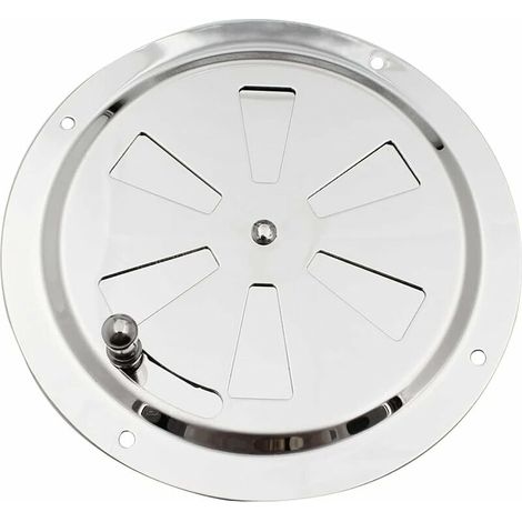 Rejilla de ventilación redonda de acero inoxidable  de 125 mm con entrada y salida ajustables para secadora, color plateado