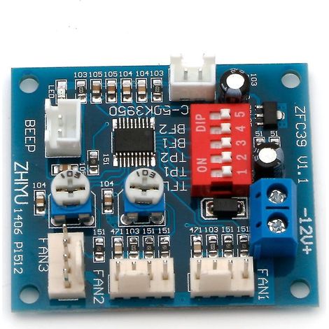 Module de contrôle de vitesse et de température pour ventilateur de processeur PC 12 V avec alarme de haute température (PWM)