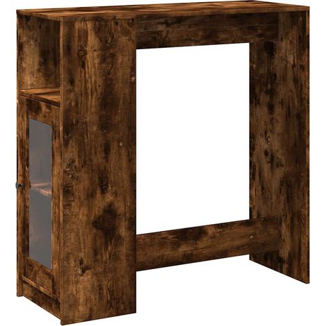 Maison Exclusive - Mesa alta bar con estantes roble ahumado 101x4