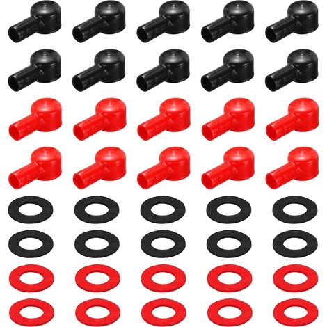 20 Pcs Cache-Borne De Batterie Protecteur Camion Noir Rouge (1/5)