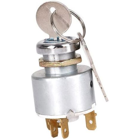 Contacteur d'Allumage Interrupteur Universel de Démarrage du Moteur 12V Interrupteur de Commande d'Allumage 3 Positions ON OFF avec Clé Convient aux Motos, Tracteurs, Voitures et Bateaux (1/5)