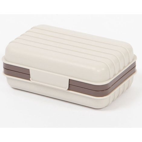 Portasapone - Portasapone da doccia - Scatola per sapone con coperchio - Accessori per il bagno - Scatola per sapone da viaggio - Scatola per sapone in plastica con coperchio per la palestra (bianco) (1/5)